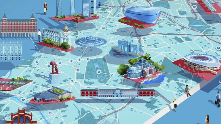 mapa ilustrado de madrid